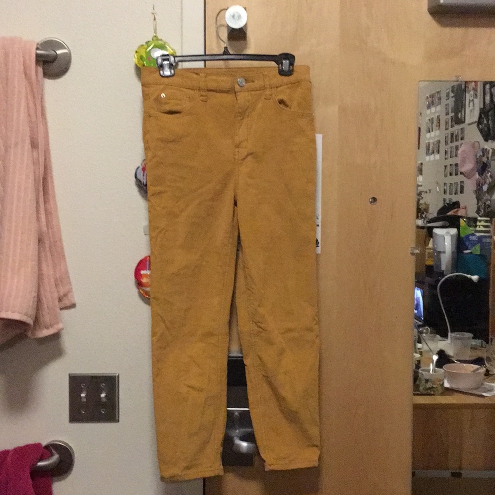 High-Waisted Mustard Corduroys - Picture 3 of 4